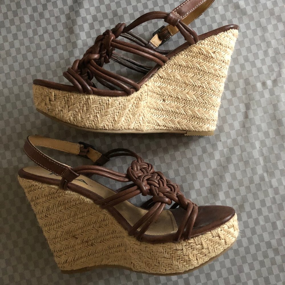 Mia Lolita Brown Wedge Sandal